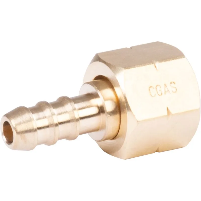 Nátrubok na plyn CGAS, jednocestný, G3/8"-LH, s maticou, 8 mm