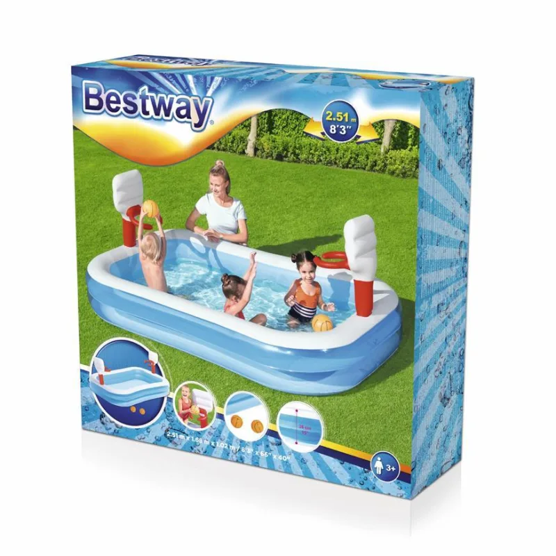 Bestway 54122, nafukovací bazénik Basketball 251x168x102 cm