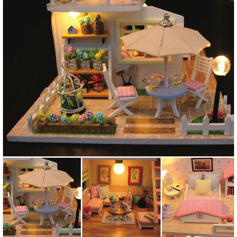 Dvěděti Miniatúra domčeka Ružový dom