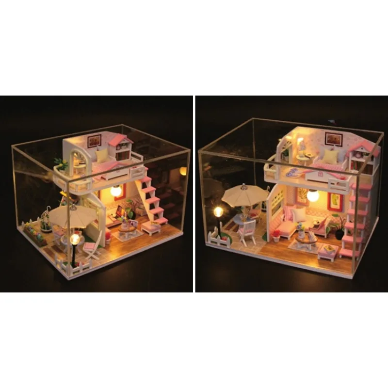 Dvěděti Miniatúra domčeka Ružový dom