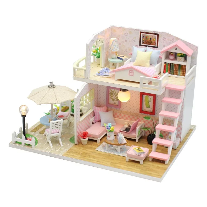 Dvěděti Miniatúra domčeka Ružový dom