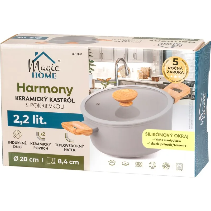Kastról MagicHome Harmony 2,2 l, so sklenenou pokrievkou, 20 cm