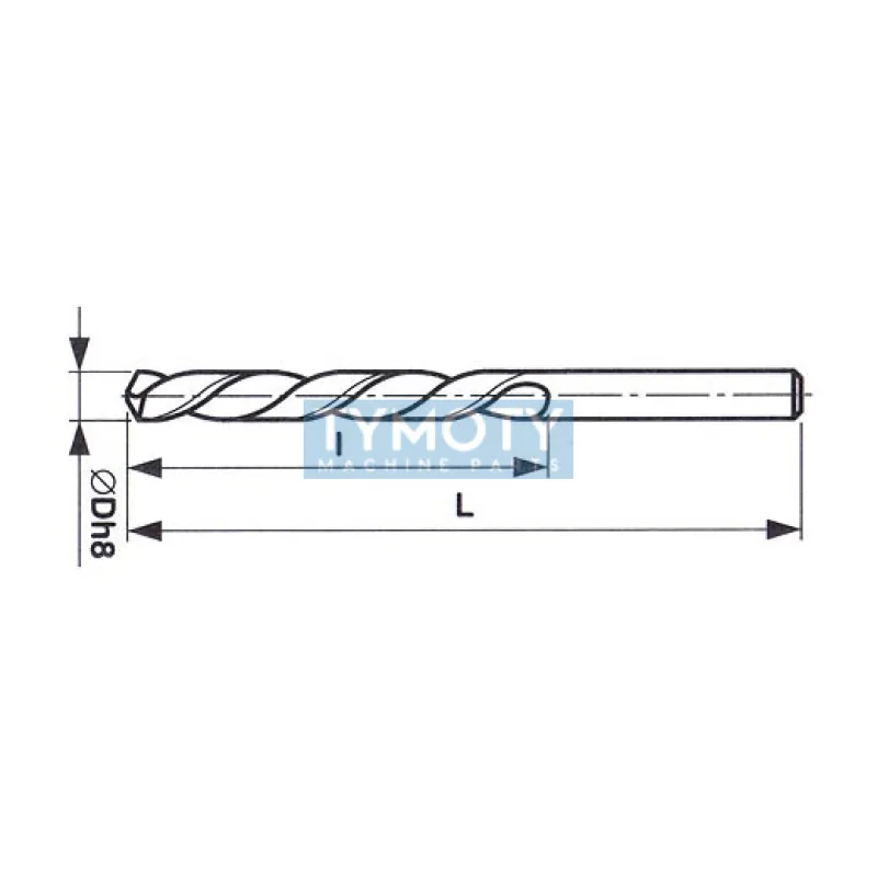 Vrták s valcovou stopkou, ľavorezný - stredný rad HSS, 2914, 1,3 mm