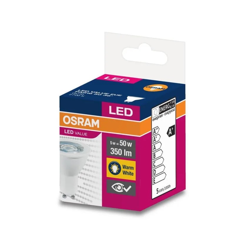 Žiarovka OSRAM LED Value PAR16 50 36° 5W/2700K GU10
