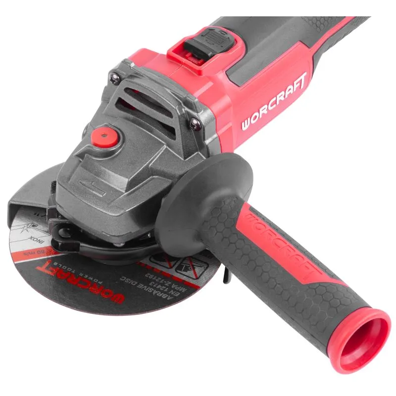 Brúska Worcraft CAG-S20LiBH ShareSYS, 115 mm, uhlová, SET v kufri, s batériou a nabíjačkou, 20V, 1x Li-ion, bezuhlíková