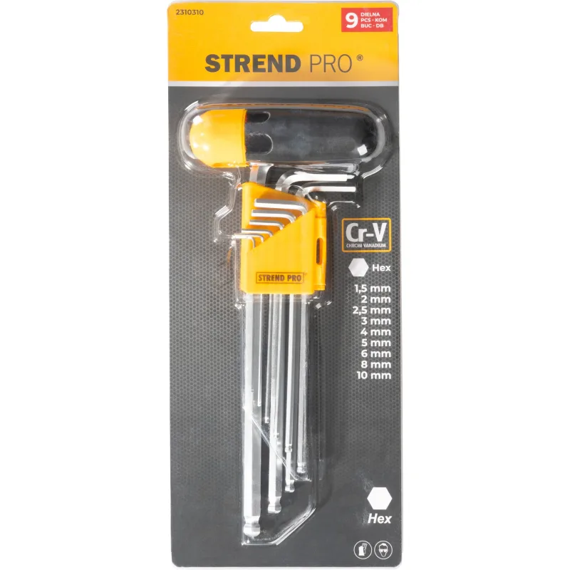 Sada kľúčov Strend Pro HK7007 – 9 dielna, Hex, Cr-V