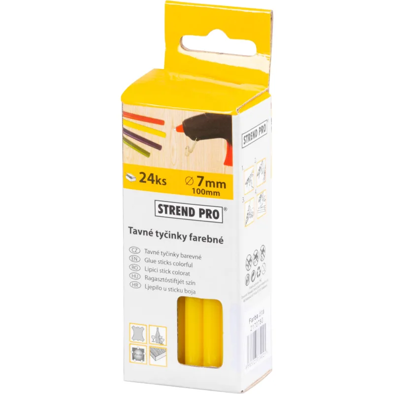 Tavná tyčinka Strend Pro GS-201D, 100x07 mm, žltá, 24 ks
