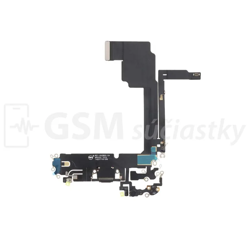 Flex kábel nabíjania iPhone 15 Pro Max - nabíjací konektor, mikrofón Farba: Biela