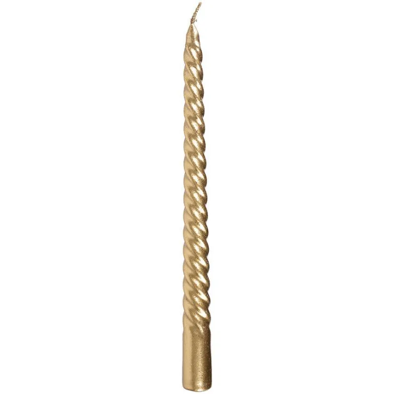 Sviečka MagicHome Vianoce, 25 cm, zlatá, špirálová, balenie 2 ks