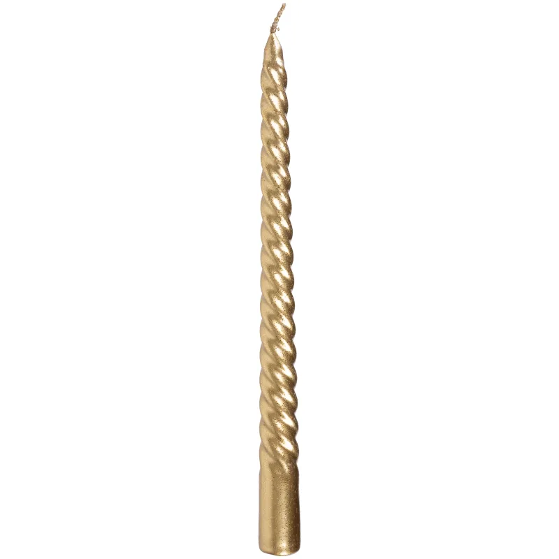 Sviečka MagicHome Vianoce, 25 cm, zlatá, špirálová, balenie 2 ks