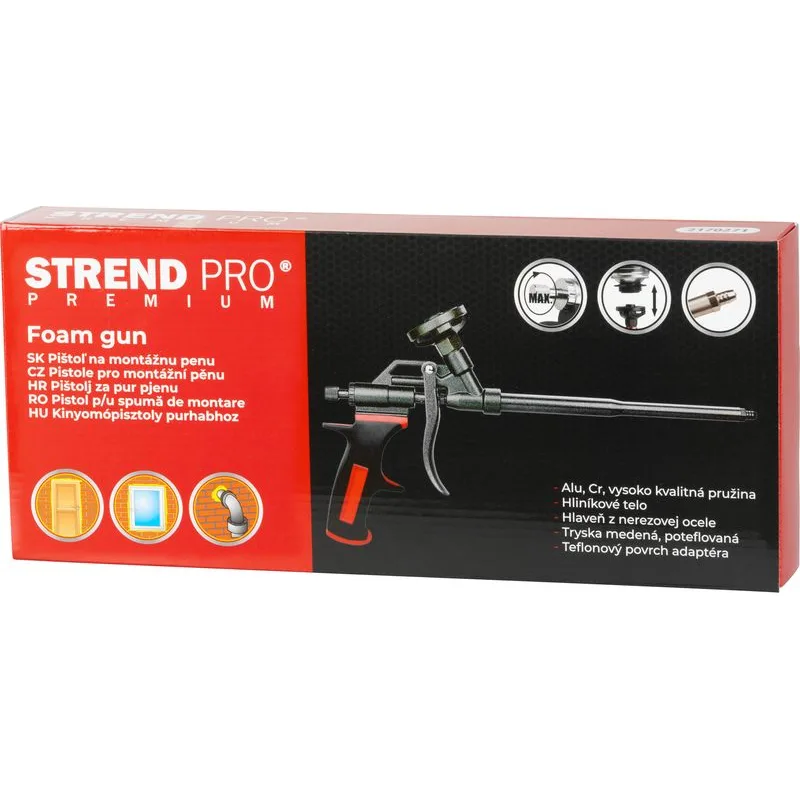 Pištoľ na montážnu penu Strend Pro FG107, Alu, Cr