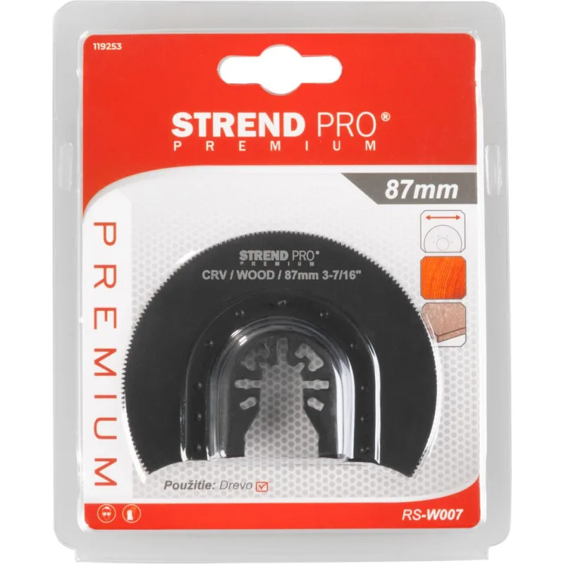 Pílový list Strend Pro RS-W007 – polkruh, 87 mm, na multibrúsku