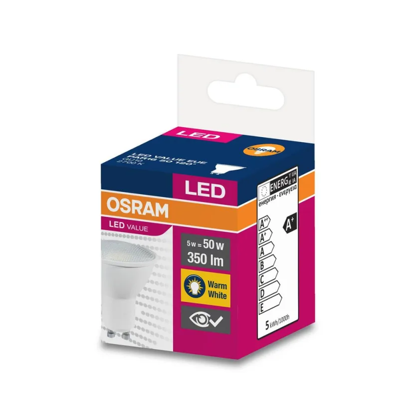 Ziarovka OSRAM® LED GU10 50 (ean8678) 120° 5W/2700K Value PAR16