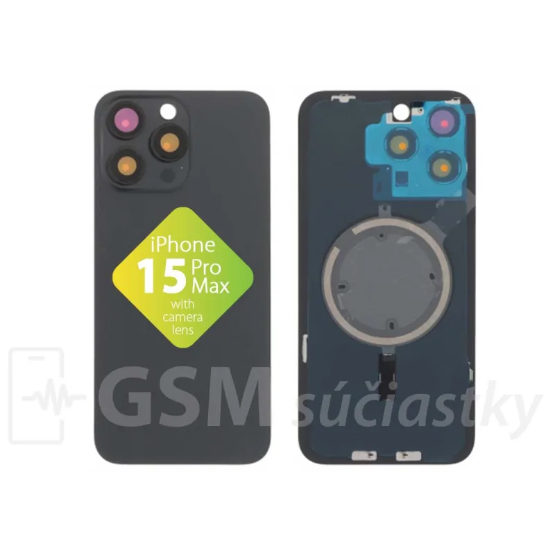 iPhone 15 Pro Max - Zadné sklo housingu Black Titanium