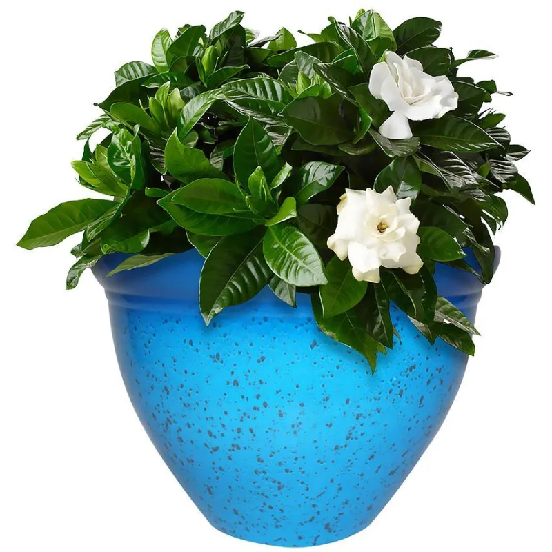 Modrý kvetináč Strend Pro, glazúra, 38 cm