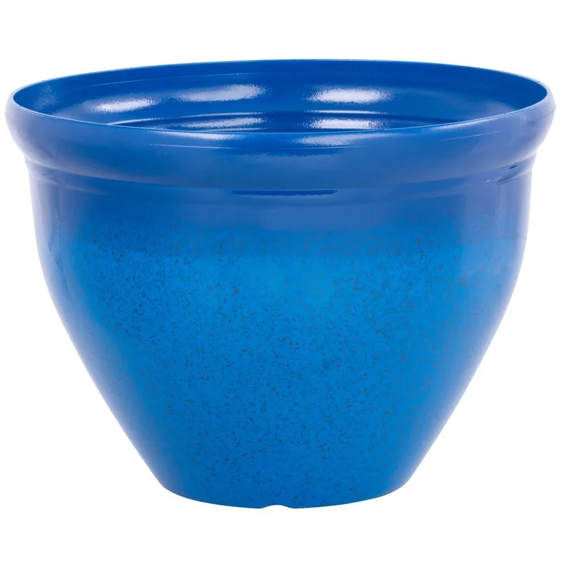 Modrý kvetináč Strend Pro, glazúra, 38 cm