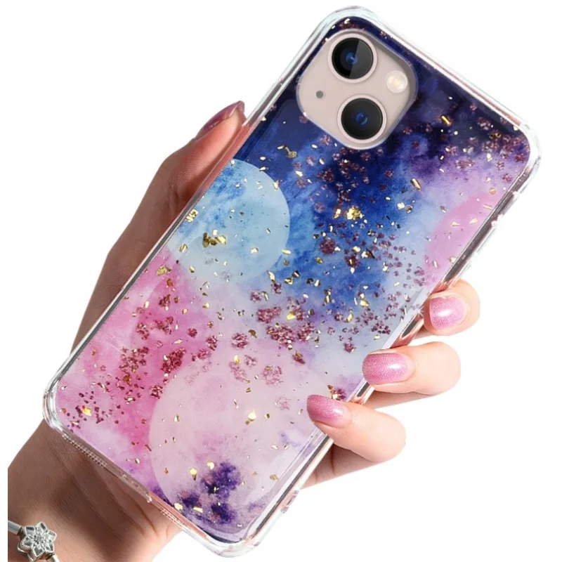 Transparentné Puzdro GLAM GALACTIC iPhone 13 Farba: farebné 6804