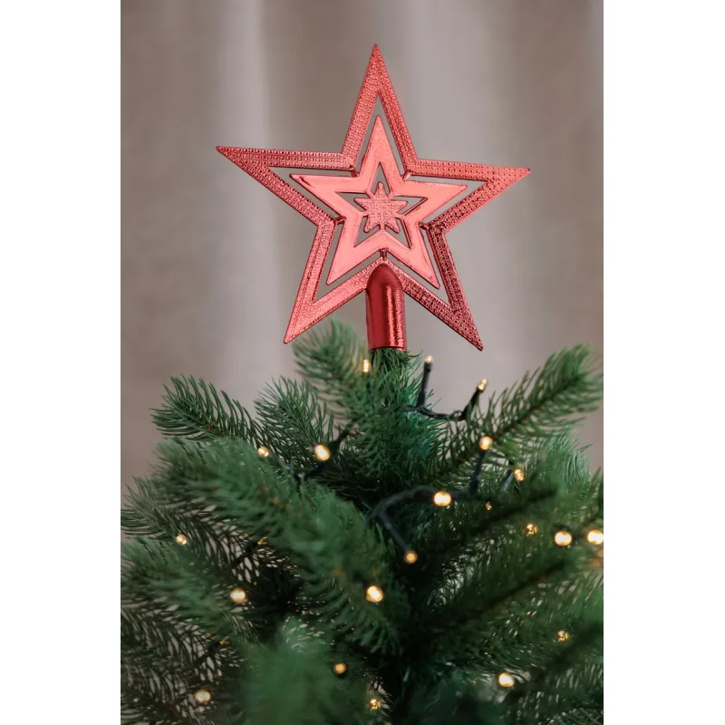 Červená hviezda MagicHome – vianočná ozdoba, 20 cm