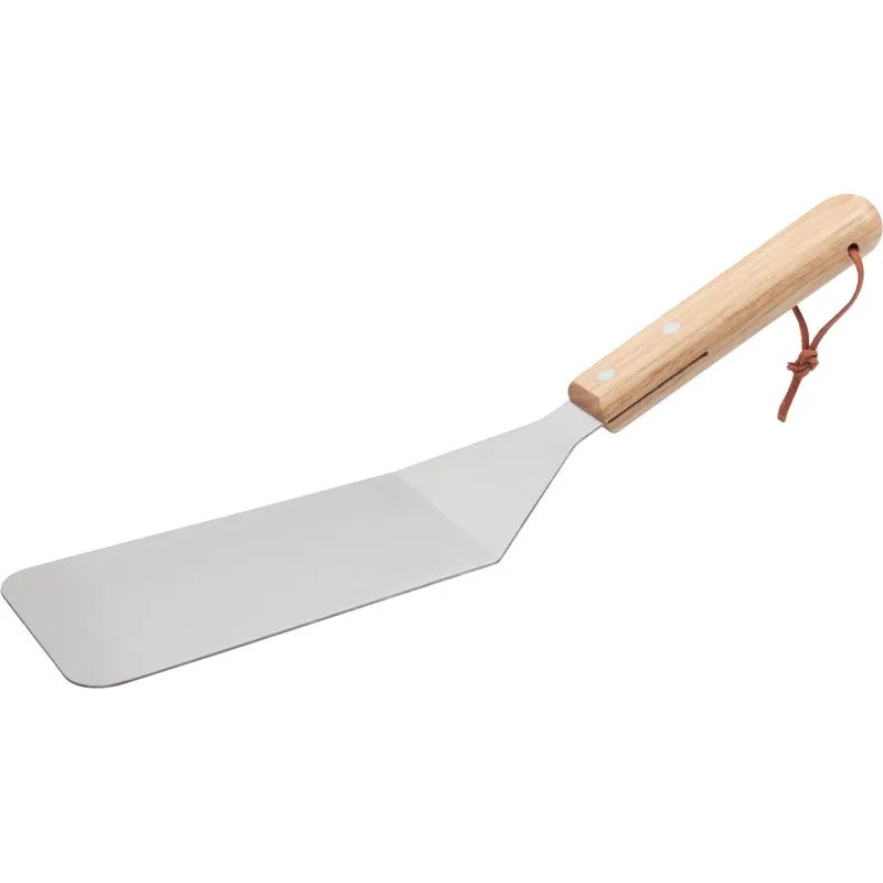 Obracač na grilovanie a opekanie, s drevenou rúčkou, nerez, 34 cm