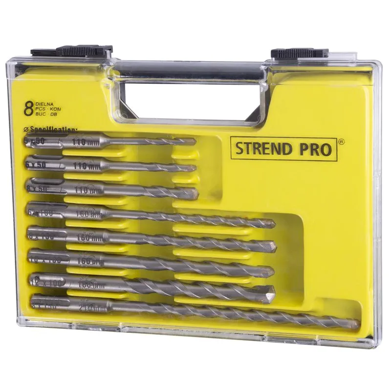 Sada vrtákov STREND PRO SD051, 8 dielna, SDS+