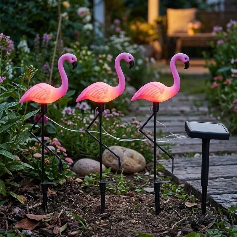 Solárna lampa 3 plameniaky – LED osvetlenie do záhrady