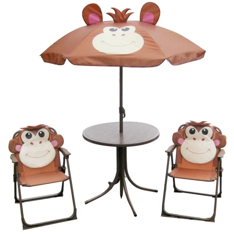Set LEQ MELISENDA Mono, opica, slnečník 105 cm, stôl 50 cm, 2 stoličky. detský