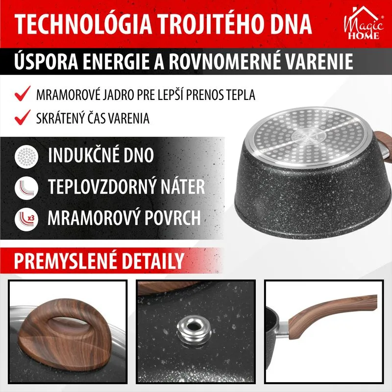 Rajnica MagicHome Black Marble Line, so sklenenou pokrievkou, 16 cm