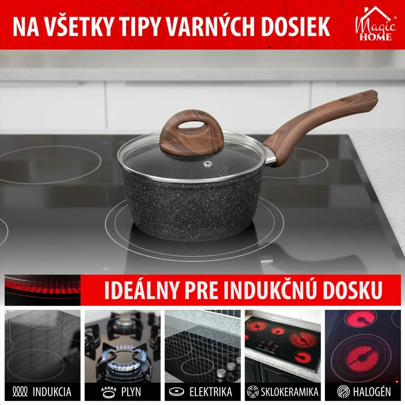 Rajnica MagicHome Black Marble Line, so sklenenou pokrievkou, 16 cm