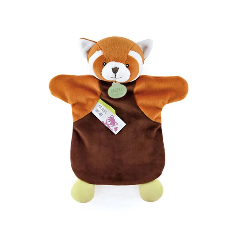 Doudou Plyšový maňuška Panda červená 25 cm