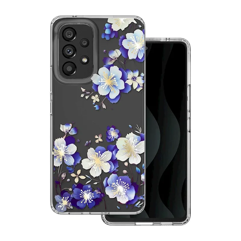 TFO Obrázkové puzdro silikónové Samsung Galaxy A53 5G Modré kvety