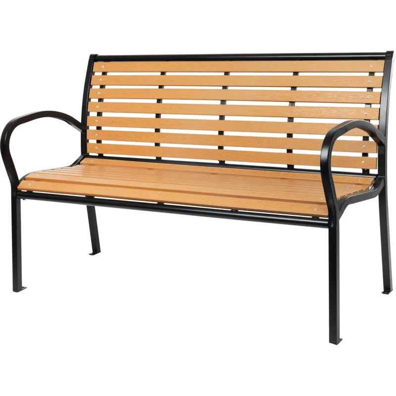Záhradná lavička KIMBRA, 120x41x82 cm, oceľ/plast