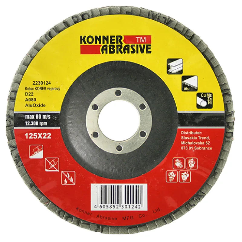 Lamelový kotúč KONNER D22 115 mm, A080, AluOxide