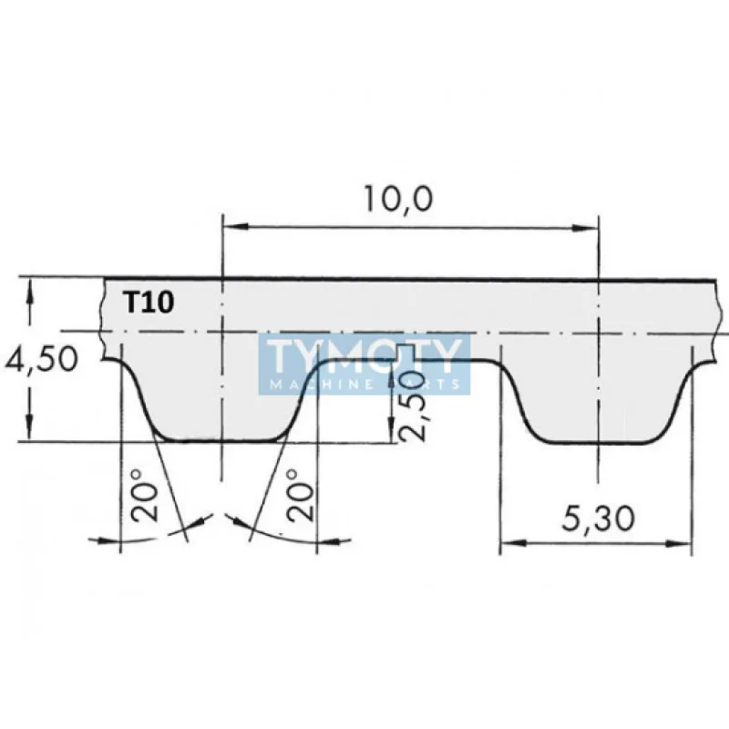 Remeň ozubený T10 2250 50 optibelt Alpha Torque