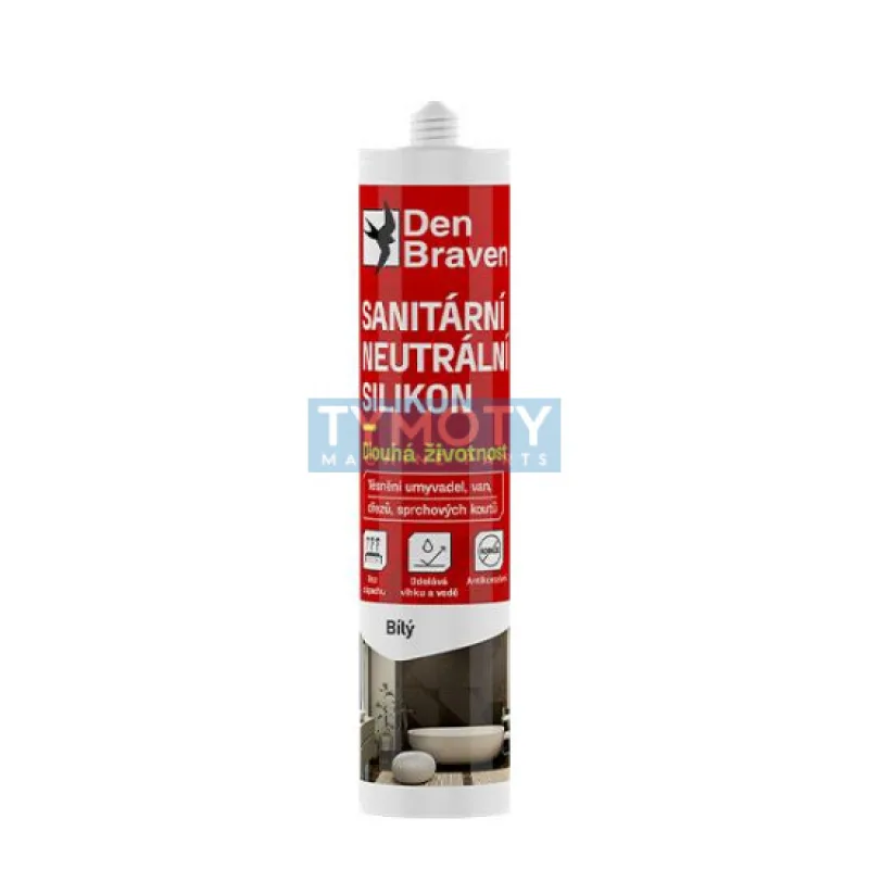 Den Braven Sanitárny neutrálny silikón OXIM - 280 ml biela, kartuša _306021RL