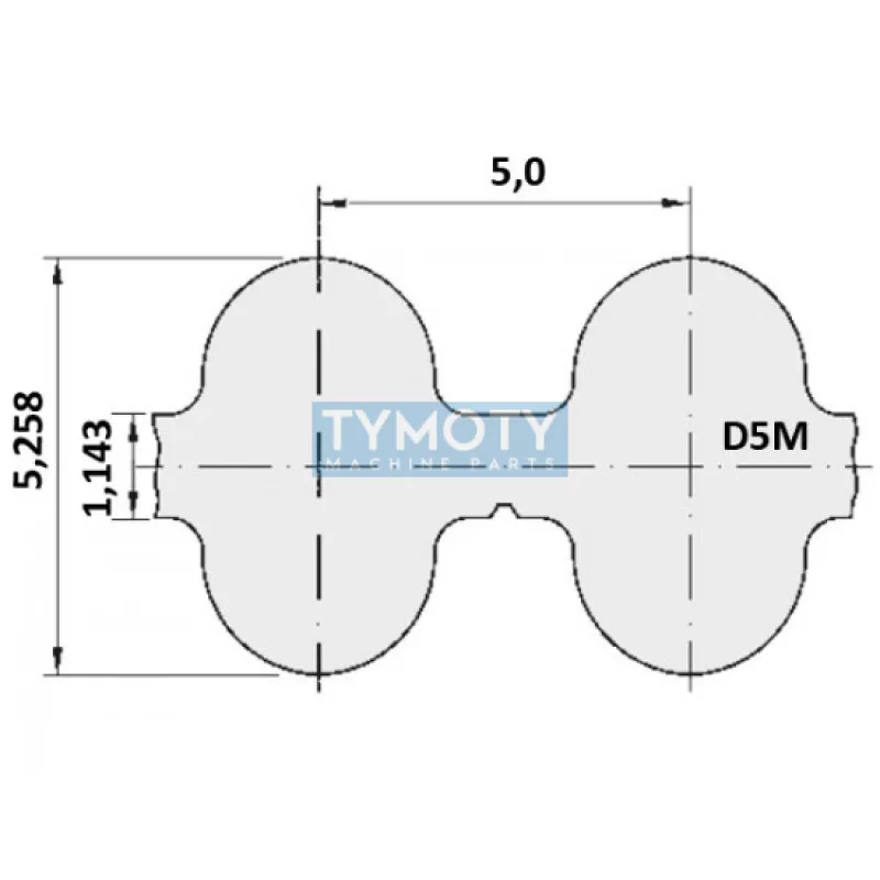 Remeň ozubený 835 D5M 9 optibelt Omega HTD