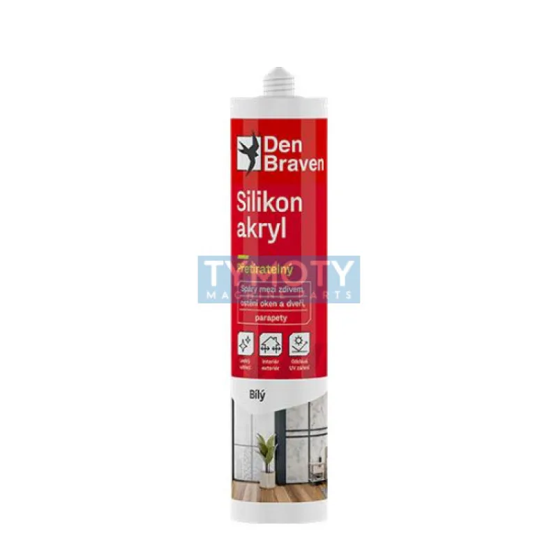 Den Braven Silikón akrylový tmel - 280 ml biela, kartuša _20202RL