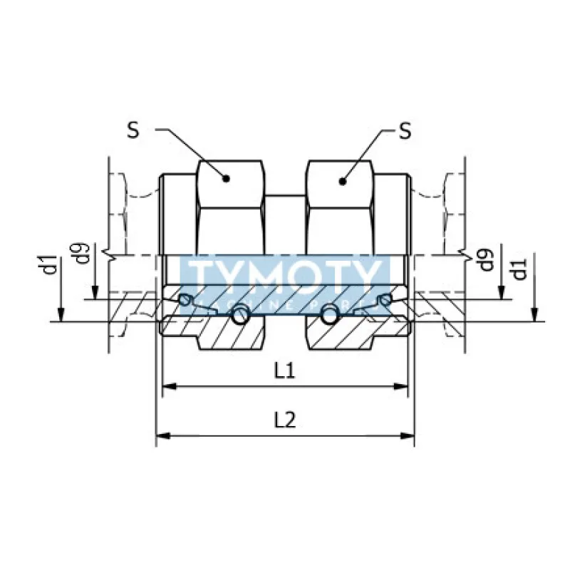 Spojka PMSO2 6L M12v.z./M12v.z. O-kr.