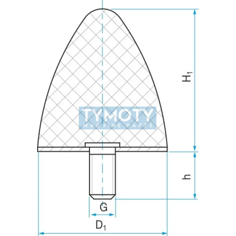 Silentblok - doraz kužeľový typ KP-D 70x58 M12x32 55ShA