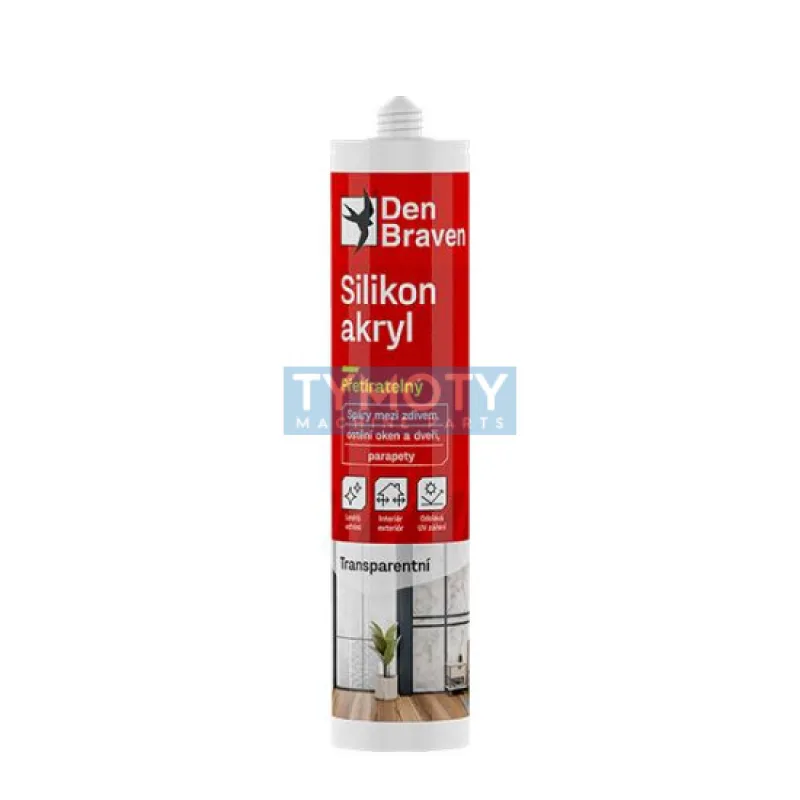 Den Braven Silikón akrylový tmel - 280 ml transparentný, kartuša _20201RL