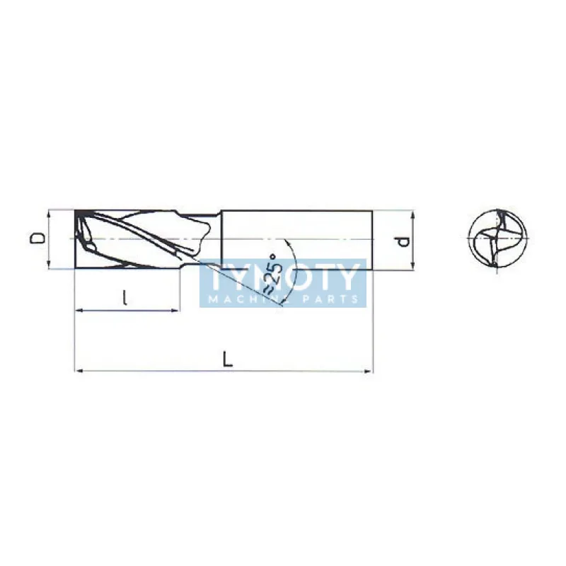 Fréza pre drážky pier krátka, nesúmerná, F220408, 6,5x10 mm