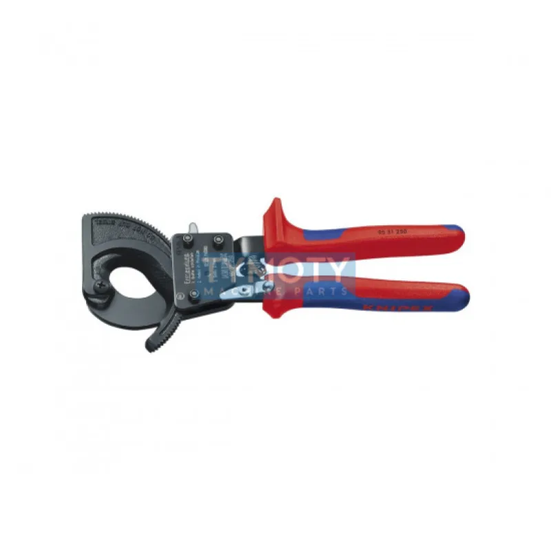 KNIPEX 95 31 250 Kliešte na káble (rohatka so západkou), viacsl.návleky, lakov.na čierno 250 mm