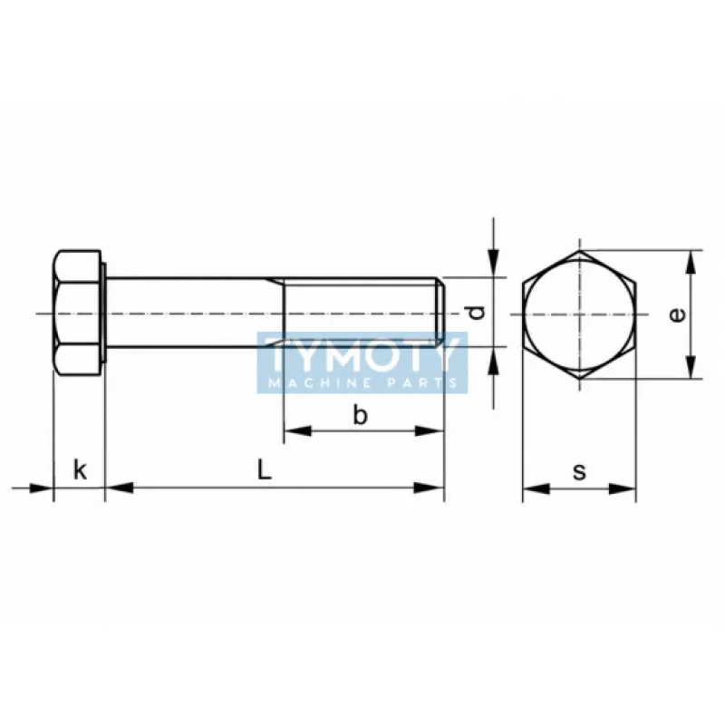 Skrutka šesťhranný čiastočný závit UNF 7/16x2" Grade 5 (~8.8) pozink