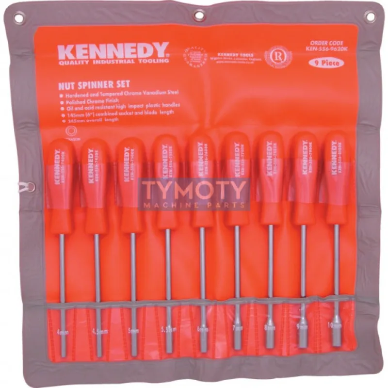 Skrutkovače maticové sada 9ks, 4-10mm Kennedy