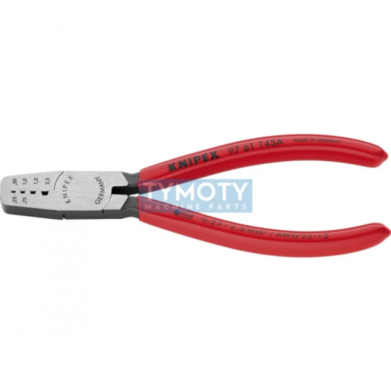KNIPEX 97 61 145 A Lisovacie kliešte na koncové dutinky, plastové návleky,