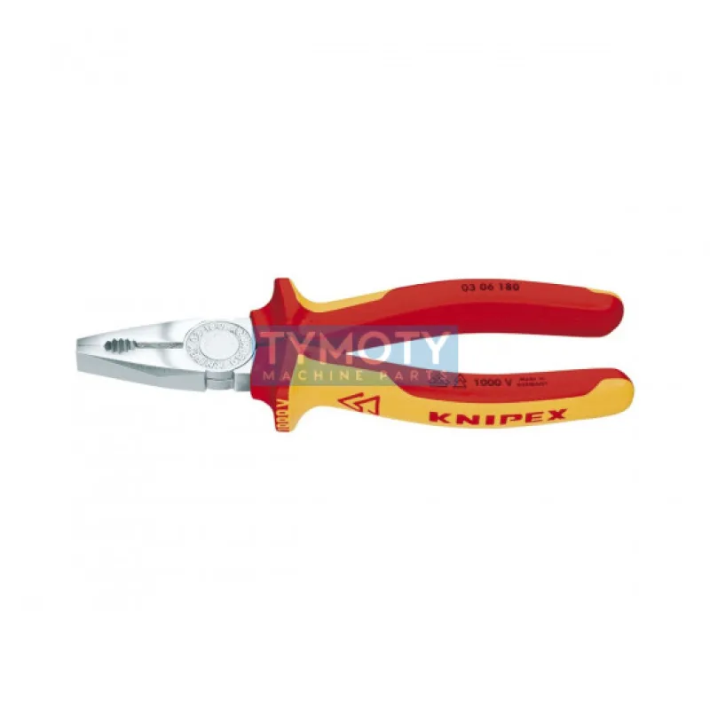 KNIPEX 03 06 180 Kombinované kliešte, viaczložkové návleky, certifikácia VDE chrómované
