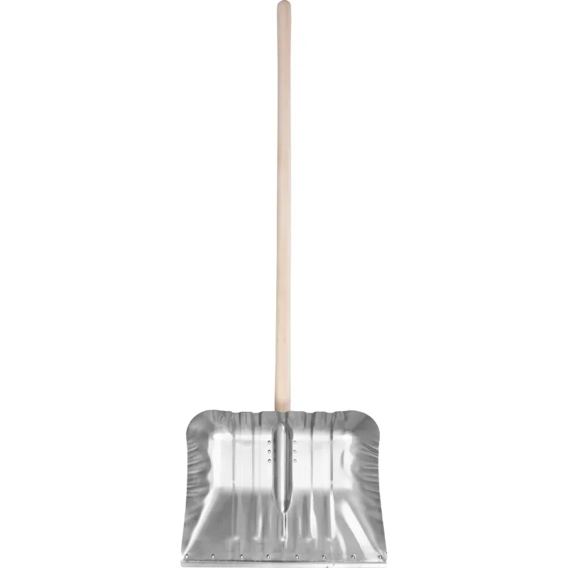 Odhrňovač KOVOS Alu 490x370 mm, lopata na sneh, drevená násada