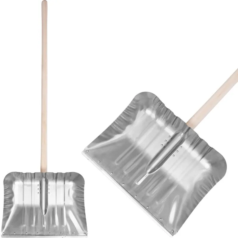 Odhrňovač KOVOS Alu 490x370 mm, lopata na sneh, drevená násada