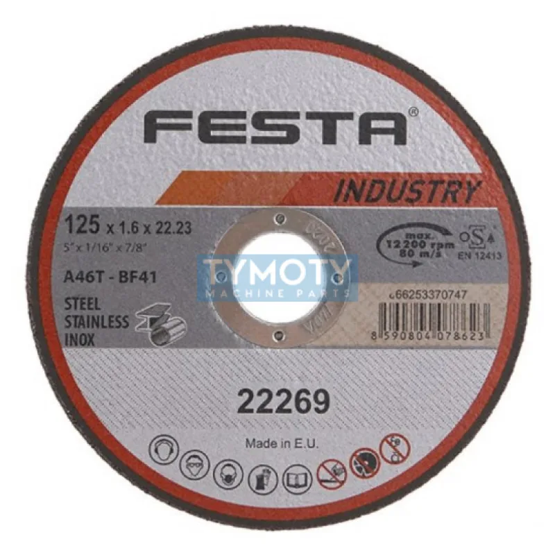 Rezný kotúč na kov 125x1,6x22,2 rovný INDUSTRY, FESTA 22269
