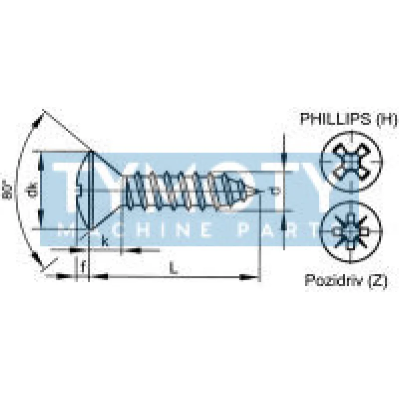 Skrutka samorezná čoč.phillips DIN 7983C 2,9x25 pozink