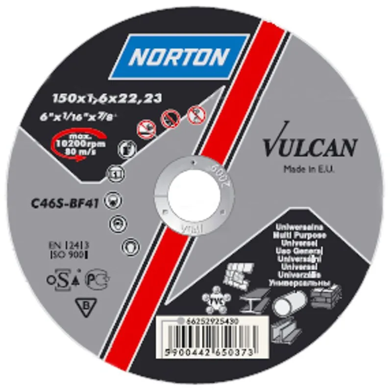 Rezný kotúč na kov a nerez NORTON Vulcan A 150x1,0x22 mm
